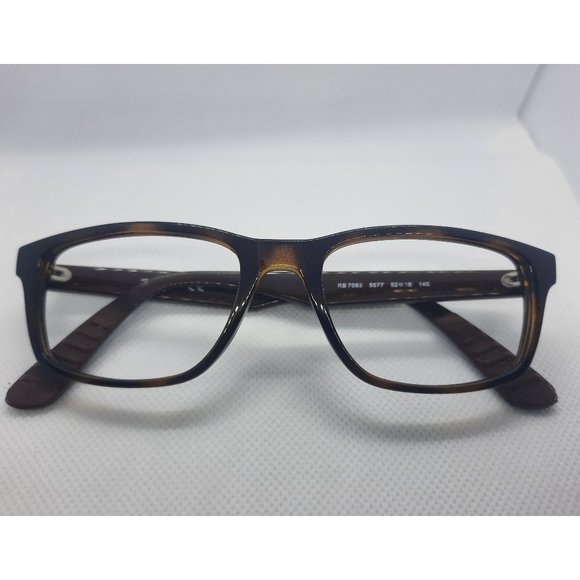 RAY BAN RB 7063 C.5577 BROWN 52-18-145 Rx Eyeglass Frame, Pre-Owned - Picture 2 of 4